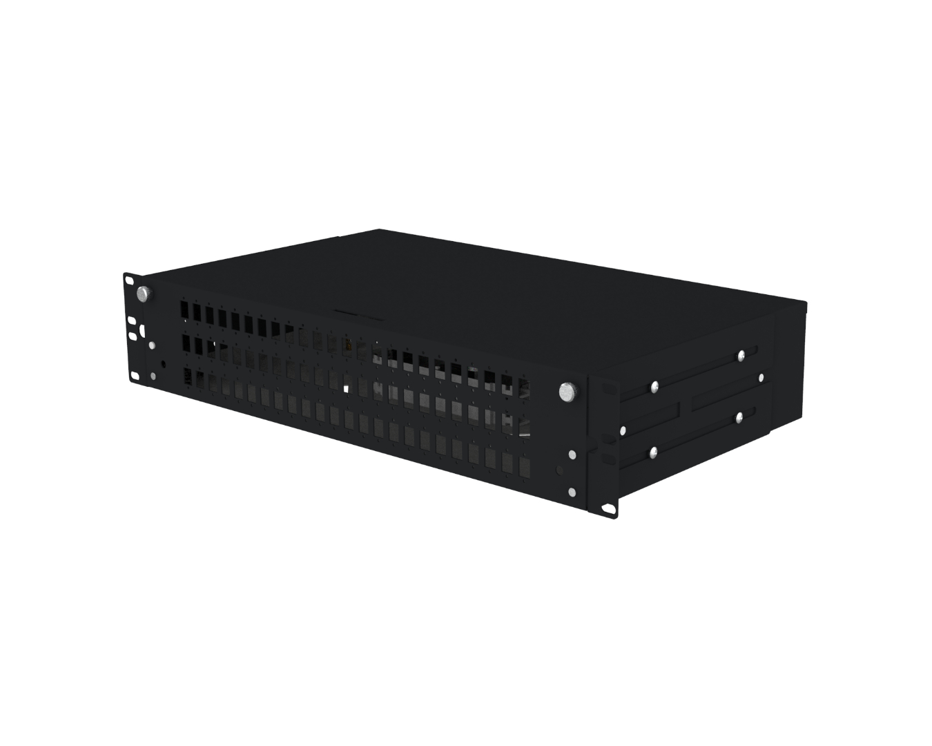 Fiber optic patch panels - pull-out: PSW-E-19"-250-2U-48-SCD-0K3-S-R9005
